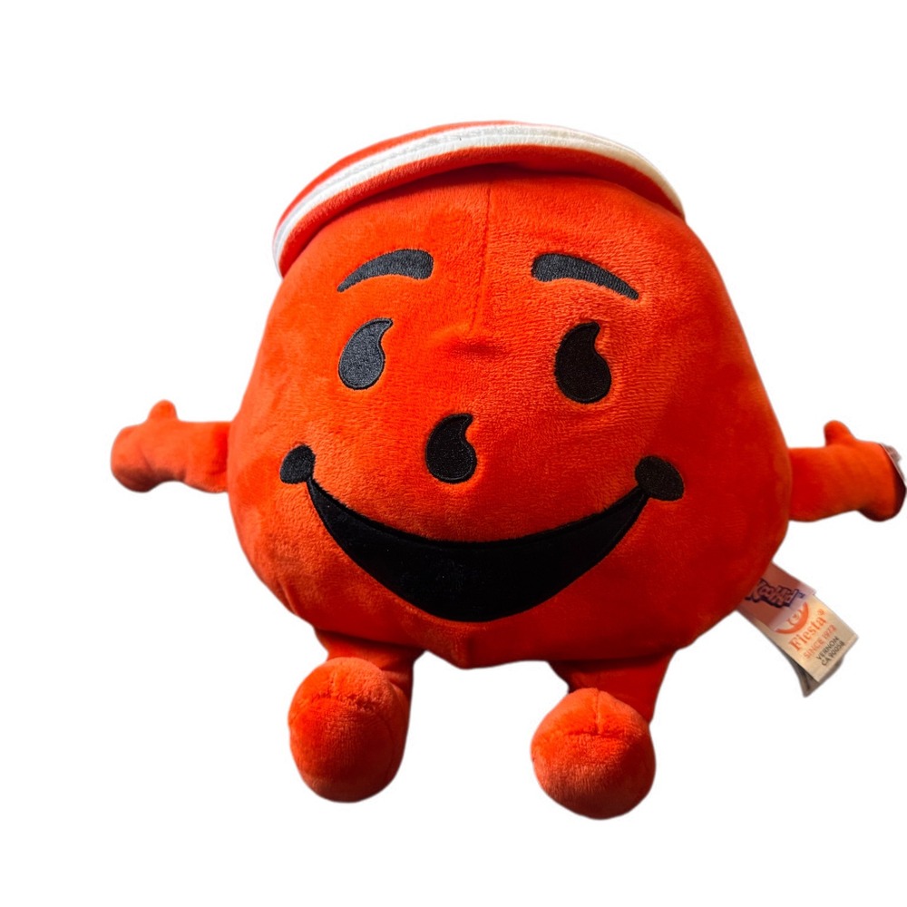 NWT Kool-Aid Man‎ Plush Fiesta Stuffed Toy Mascot Orange Red Advertising RETRO